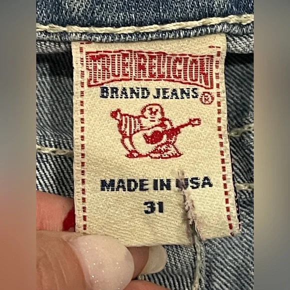 TRUE RELIGION Women Sequin Pocket Skinny  Light Denim Size 31  USA - Picture 7 of 7